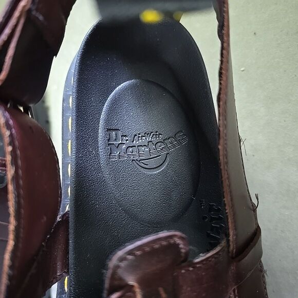 Dr. Martens Terry Brown Leather Sandals Mens US 11 Strap Loop Comfort Pull On